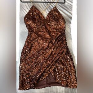 Sequin Brown/Copper Dress